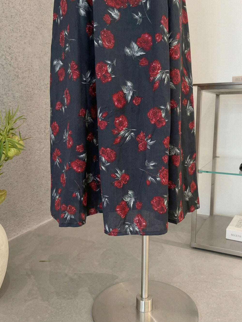 Women's Rose Floral Print Mesh Midi Dress Bodycon Dresses chiffon halter neck dress - Seldom Seen Styles