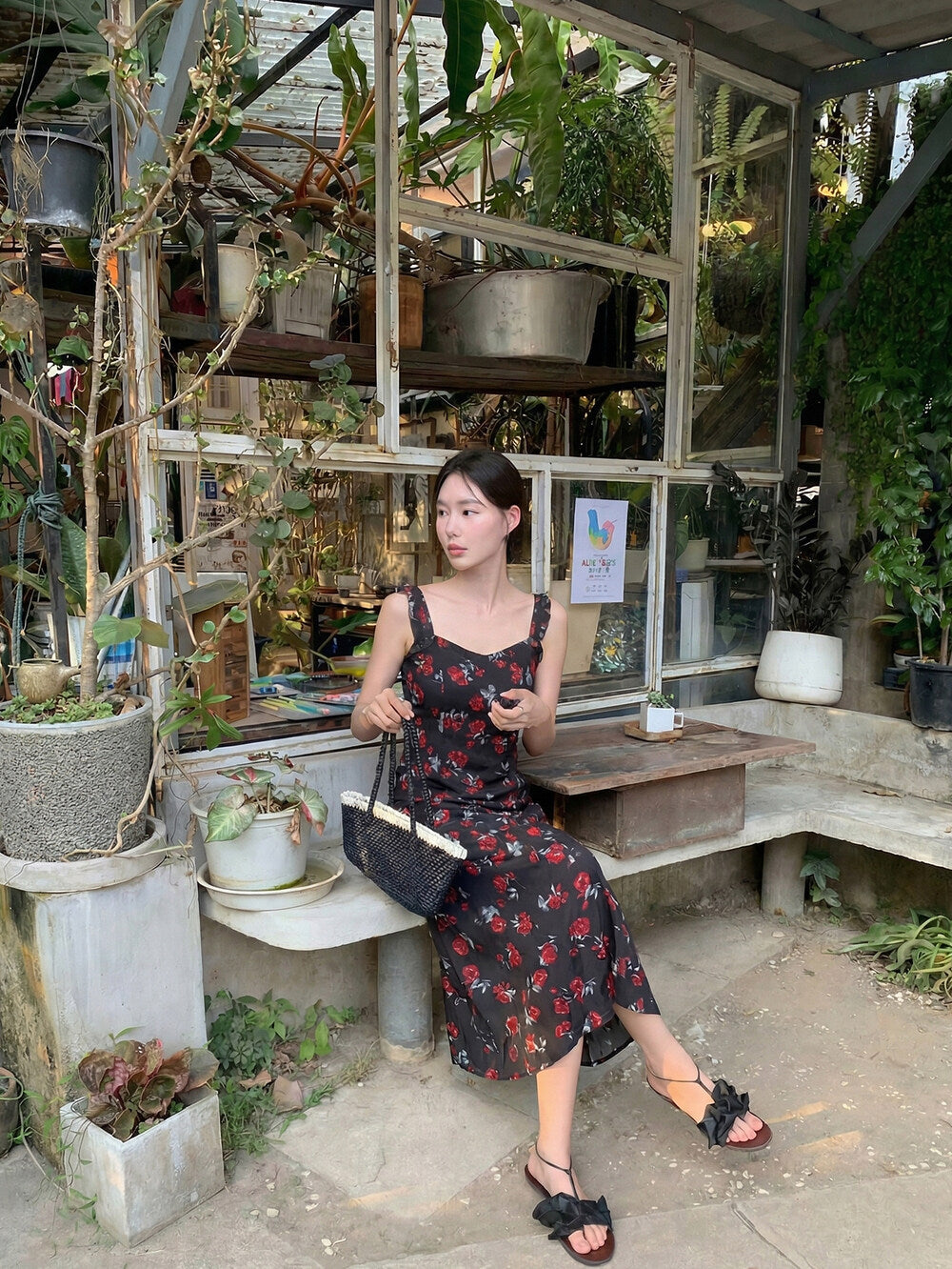 Women's Rose Floral Print Mesh Midi Dress Bodycon Dresses chiffon halter neck dress - Seldom Seen Styles