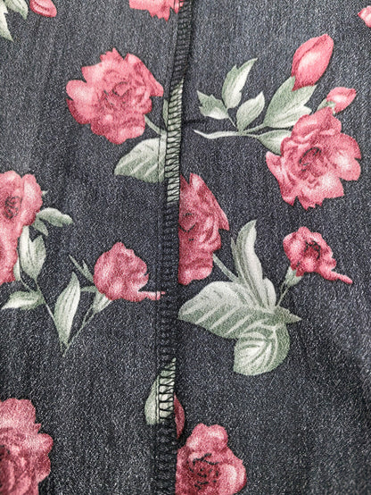 Damen Rose Blumenmuster Netz Midi-Kleid Enganliegende Kleider Chiffon Neckholder-Kleid