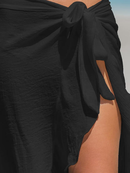 Damen Sarong Cover Ups Badeanzug Wickelrock Selbstbinden Strand Cover Up Rüschen Wraps Einheitsgröße