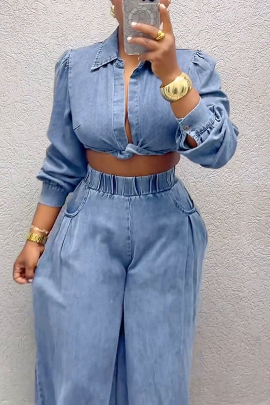 Women's Sexy Kink Long Sleeve Top And Pants Suit - Seldom Seen Styles