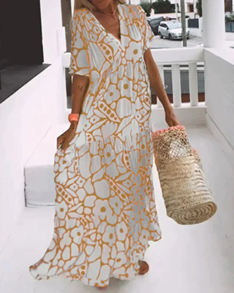 Women's Shift Flowy Mini Dress in Print for Holiday and Resort - Seldom Seen Styles
