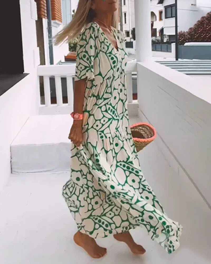 Women's Shift Flowy Mini Dress in Print for Holiday and Resort - Seldom Seen Styles