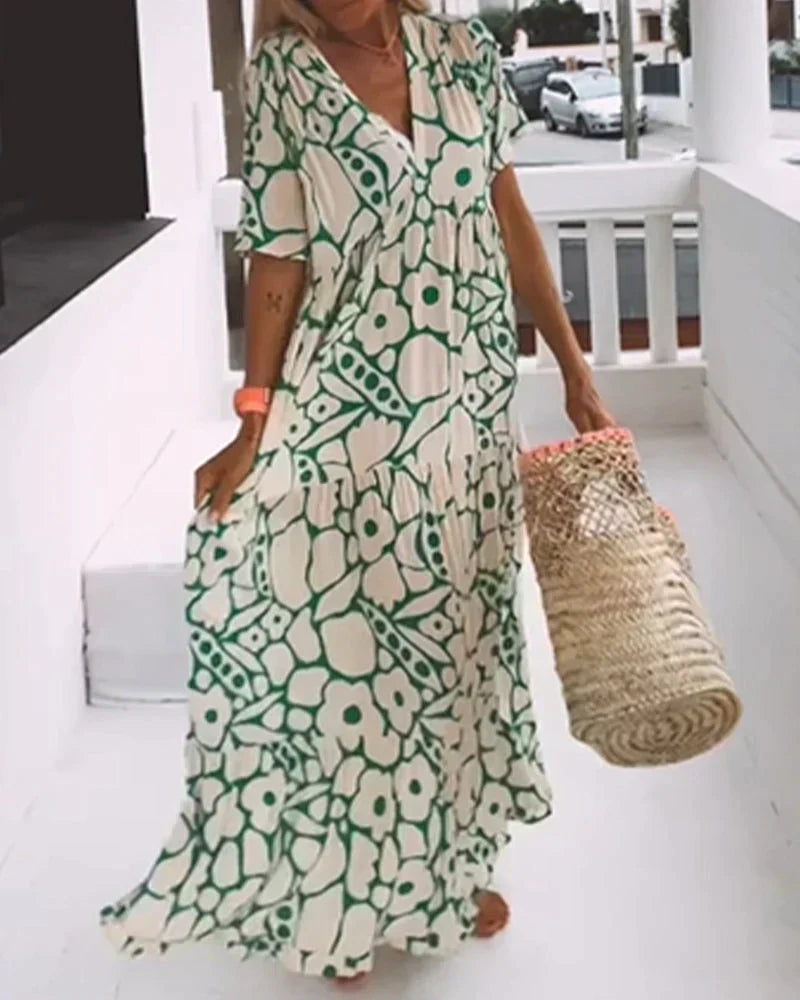 Women's Shift Flowy Mini Dress in Print for Holiday and Resort - Seldom Seen Styles