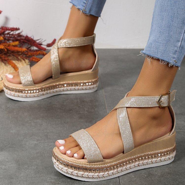 Women's Silver Zipper Hollow Fashion Sandals - Seldom Seen Styles