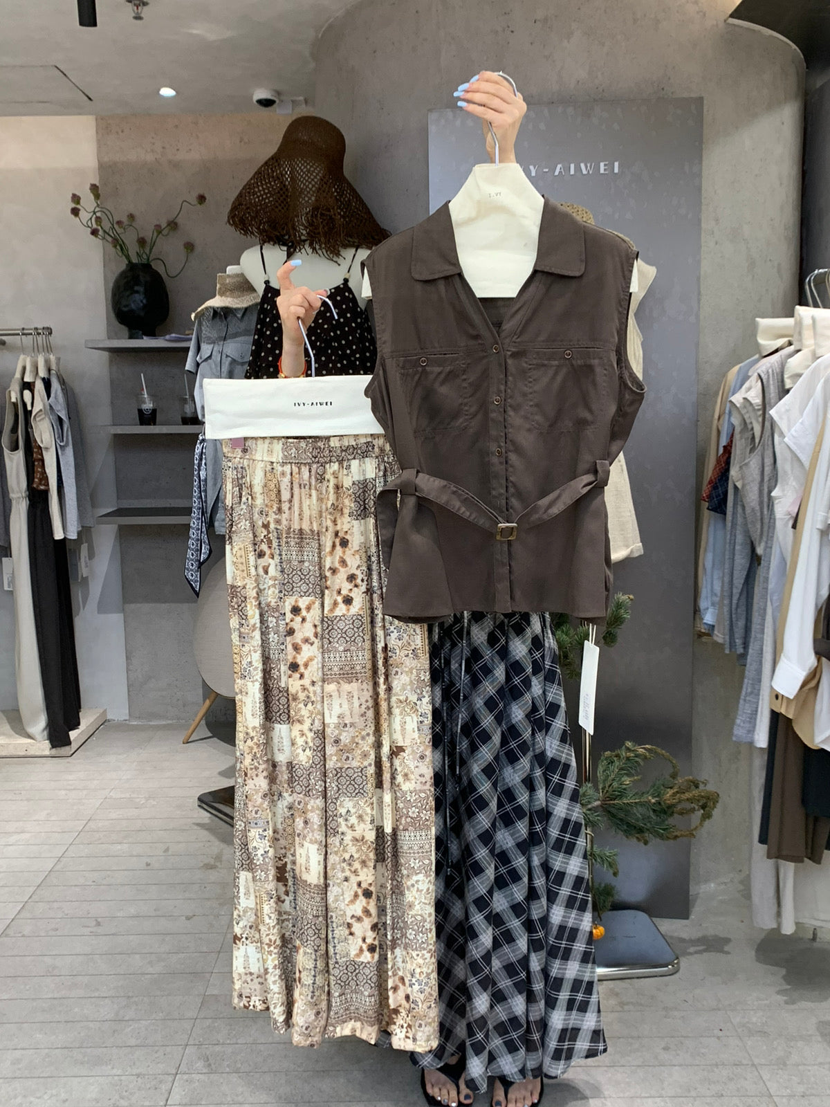 Women's Sleeveless Collar Shirt Patchwork Print Wide-Leg Pants Two-Piece Set Boho Summer Vacation Resort Outfit - Seldom Seen Styles
