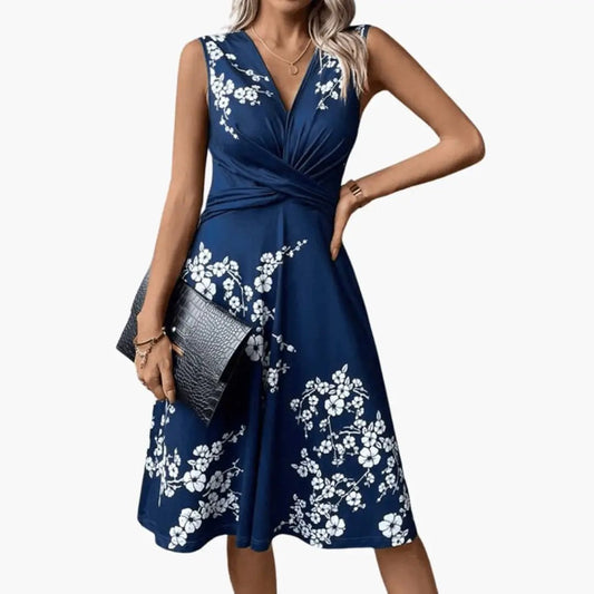 Women’s Sleeveless V - Neck Floral Midi Dress - Seldom Seen Styles