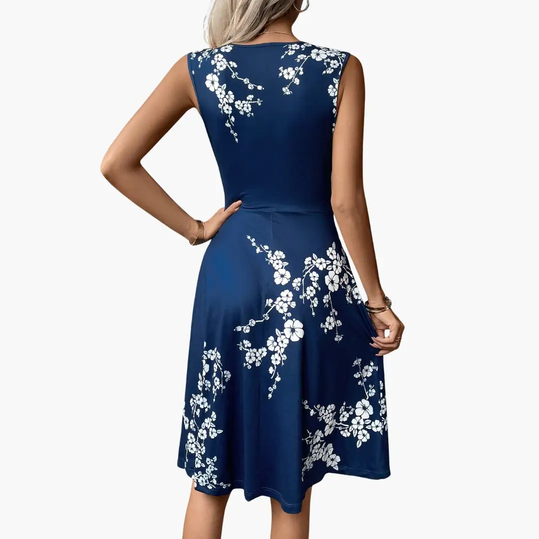 Women’s Sleeveless V - Neck Floral Midi Dress - Seldom Seen Styles