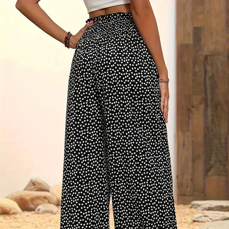 Women's Smocked High Waist Wide Leg Pants - Seldom Seen Styles
