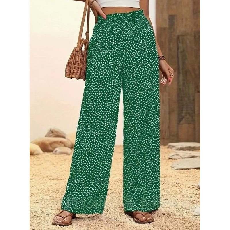 Women's Smocked High Waist Wide Leg Pants - Seldom Seen Styles