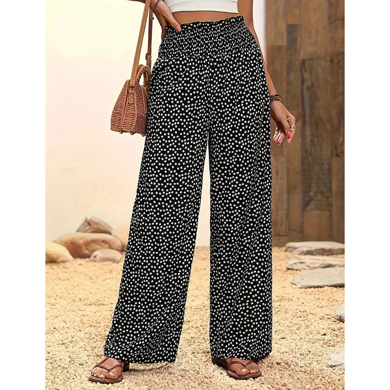 Women's Smocked High Waist Wide Leg Pants - Seldom Seen Styles