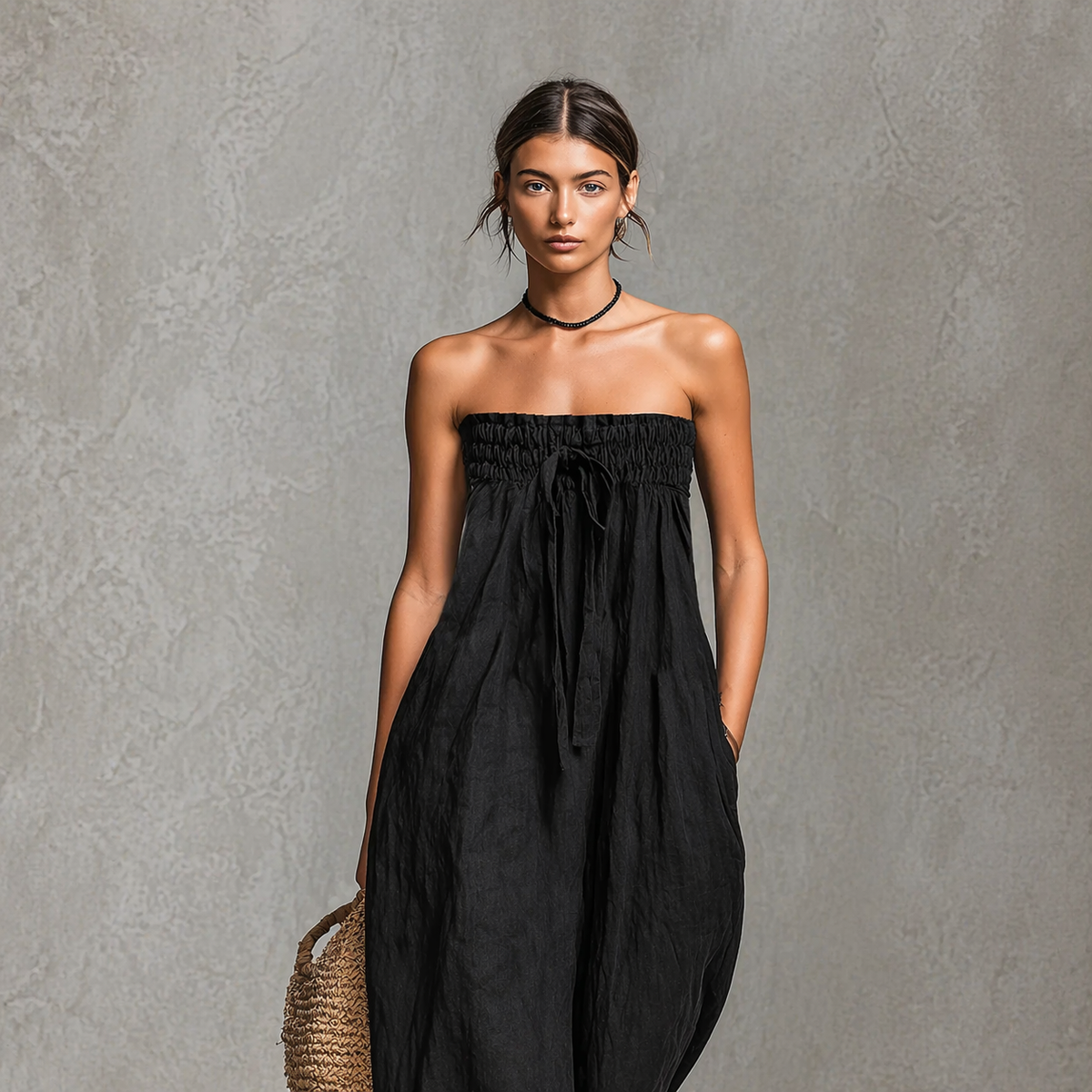Women's Strapless Maxi Dress Loose Fit Smocked Tube Dress Casual Summer Vacation Dress - Seldom Seen Styles
