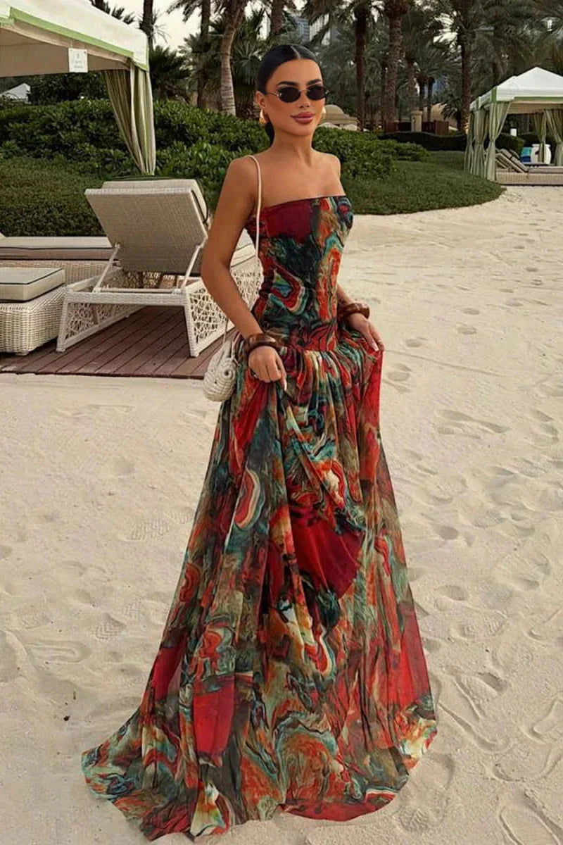Women's Strapless Maxi Vacation Summer Dress - Seldom Seen Styles