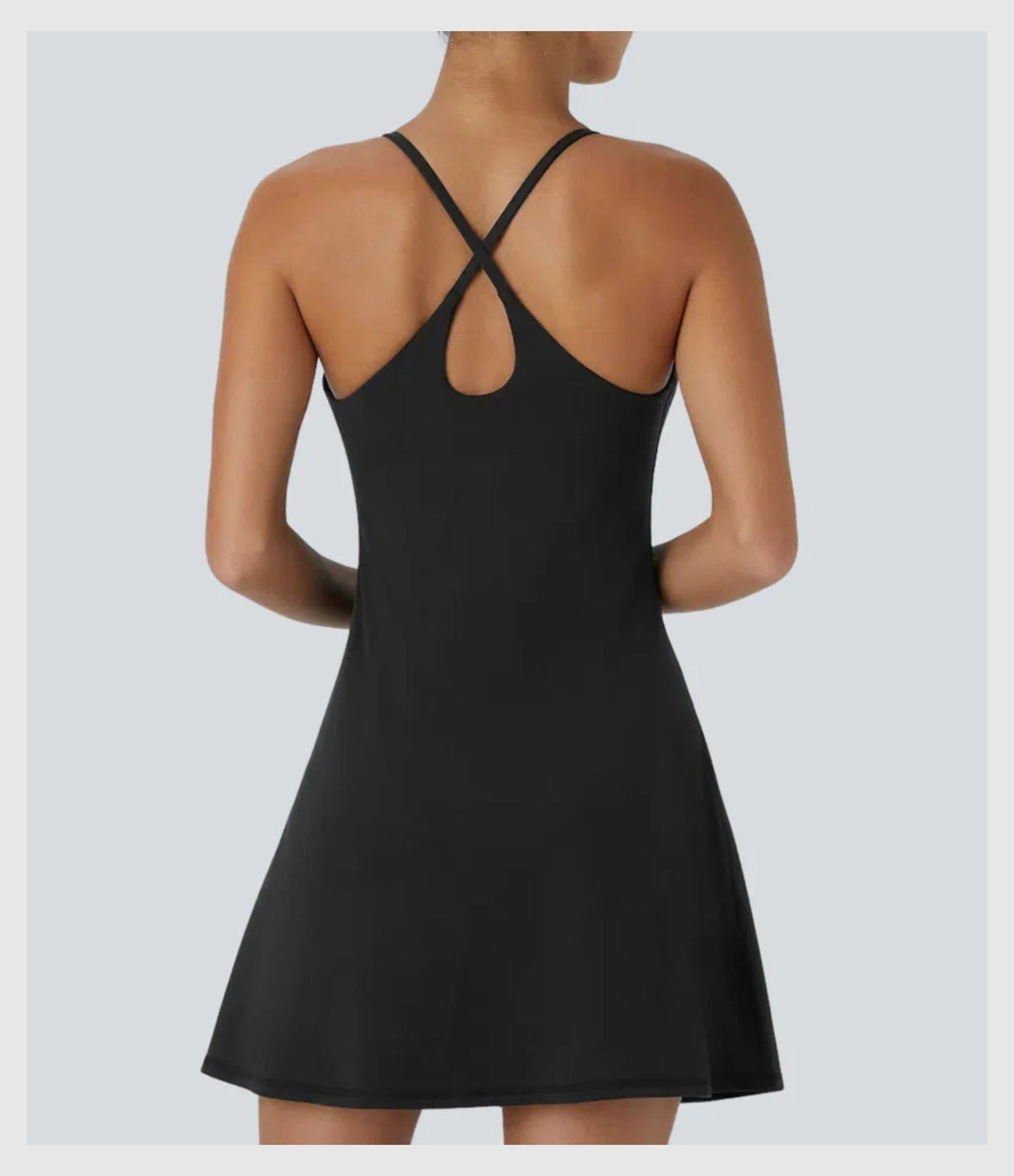 Women's Strappy Backless Built-In Bra Active Dress Sleeveless Slim Fit Summer Vacation Casual Mini Dress - Seldom Seen Styles