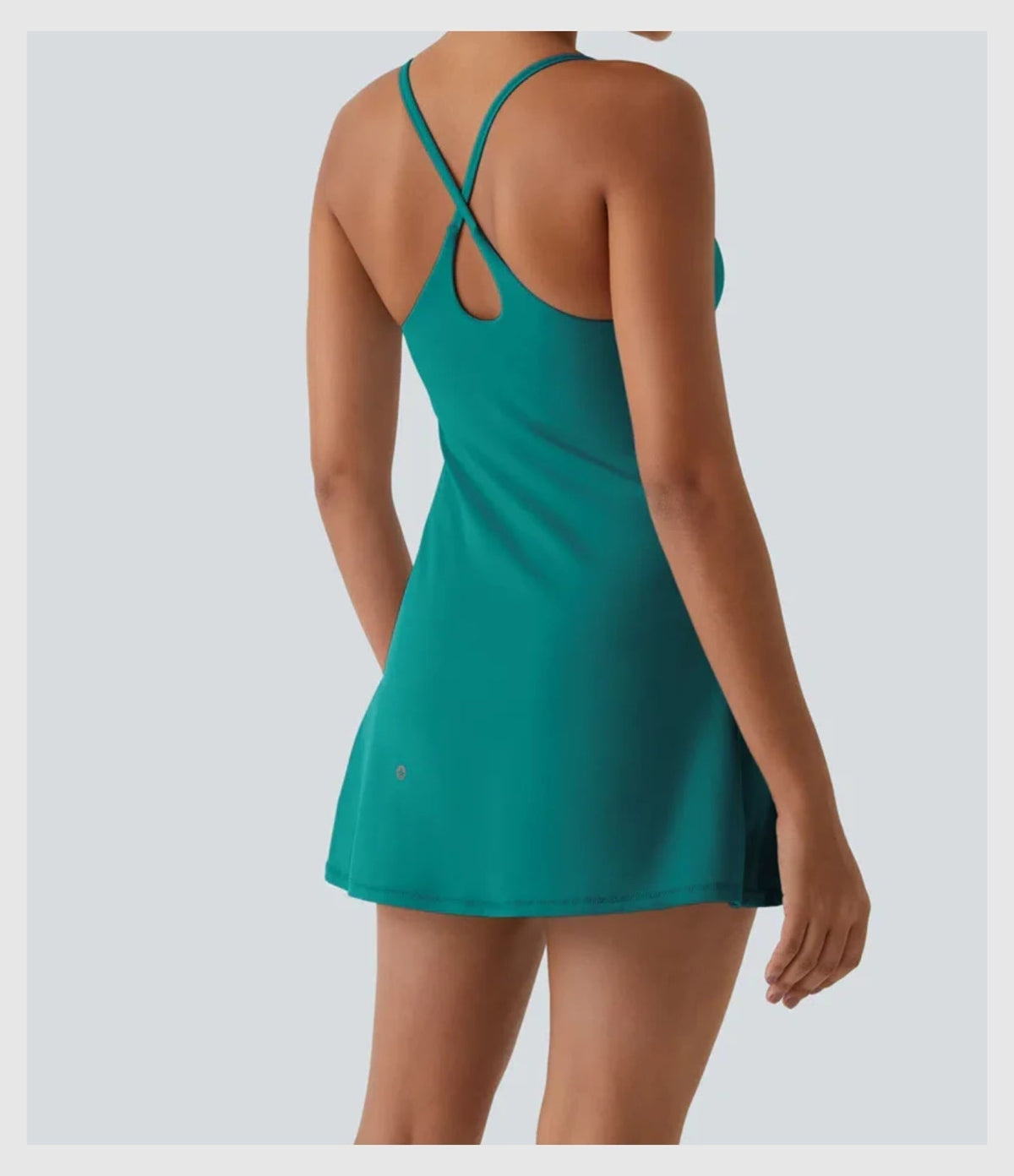 Women's Strappy Backless Built-In Bra Active Dress Sleeveless Slim Fit Summer Vacation Casual Mini Dress - Seldom Seen Styles