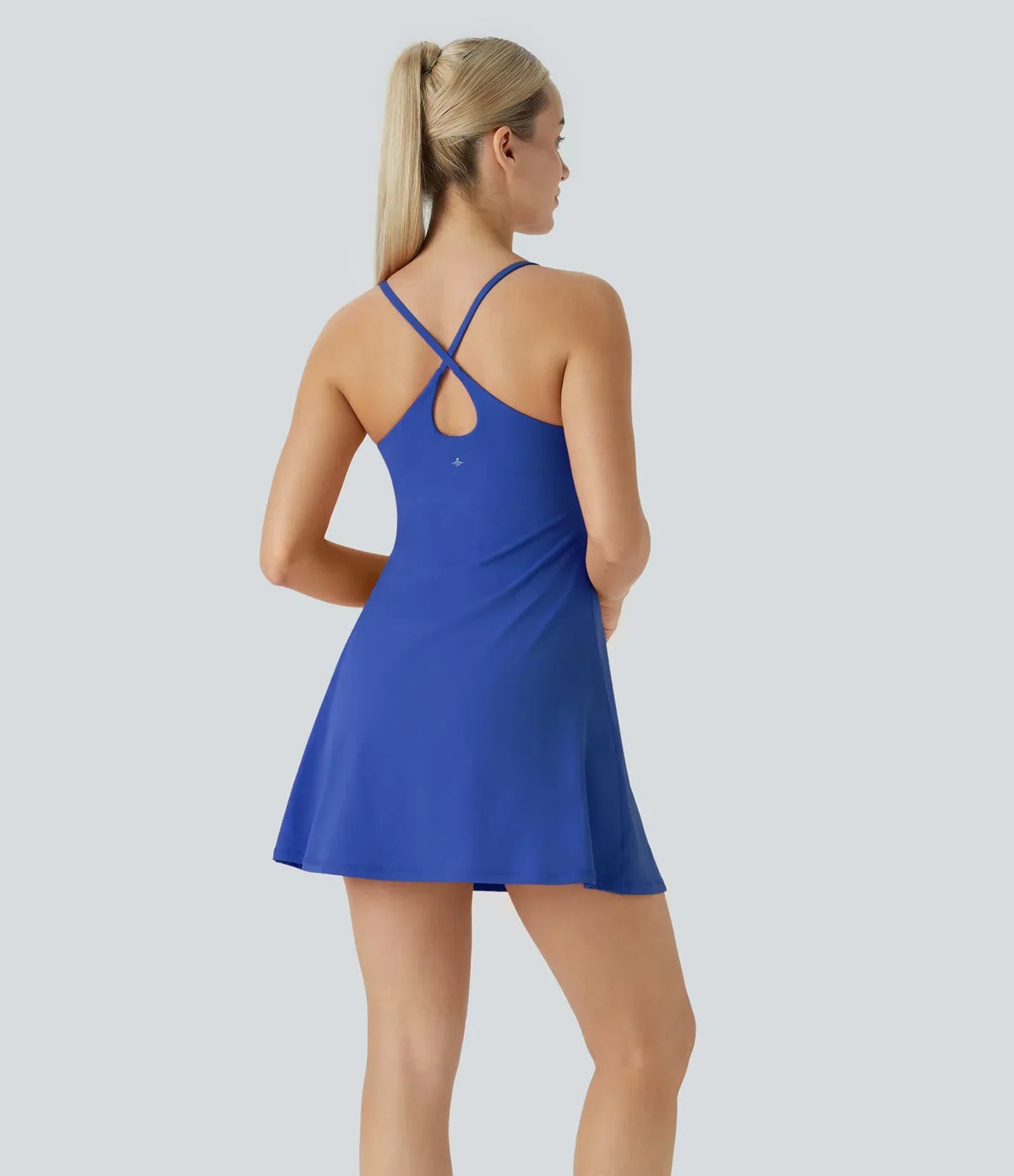 Women's Strappy Backless Built-In Bra Active Dress Sleeveless Slim Fit Summer Vacation Casual Mini Dress - Seldom Seen Styles