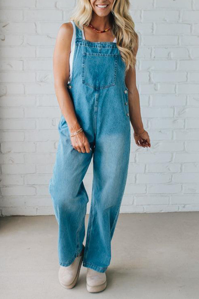 Women's Straps Washing Water Casual Jumpsuit - Seldom Seen Styles