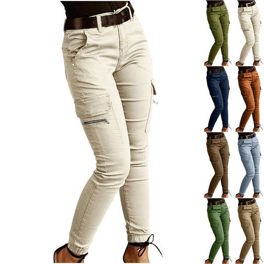 Women's Stretchy Tactical Cargo Pants High Waisted Casual Joggers Plus Size Skinny Trousers Cargo Pants with 6 Pockets - Seldom Seen Styles