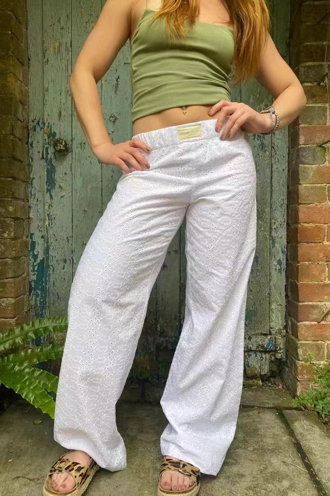 Women's Striped Wide Leg Pants High Waist Loose Casual Street Summer Vacation Trousers - Seldom Seen Styles