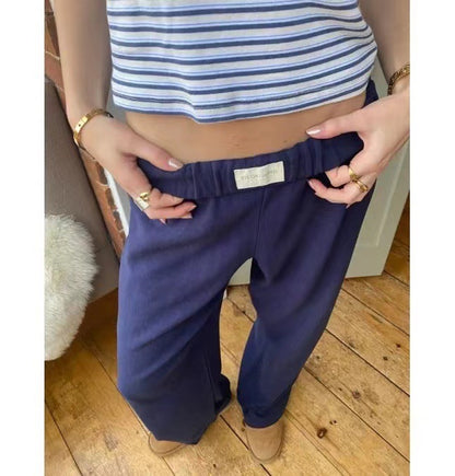 Women's Striped Wide Leg Pants High Waist Loose Casual Street Summer Vacation Trousers
