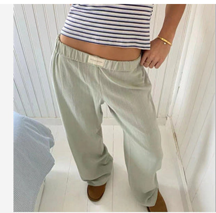 Women's Striped Wide Leg Pants High Waist Loose Casual Street Summer Vacation Trousers - Seldom Seen Styles