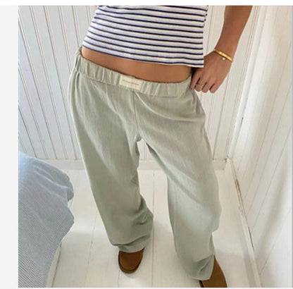 Women's Striped Wide Leg Pants High Waist Loose Casual Street Summer Vacation Trousers