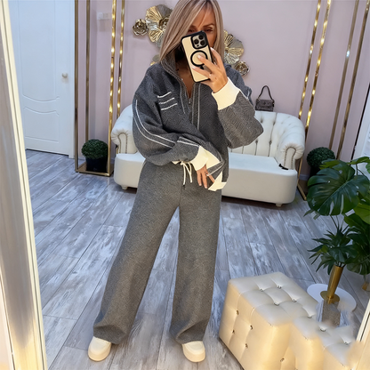 Damen stilvolles Jacken- & Hosen-Zweiteiler-Set