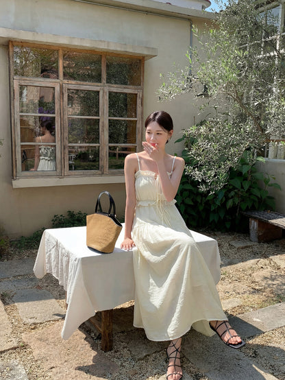 Robe longue maxi d'été bohème sans bretelles pour femmes 2026 décontractée épaules dénudées smockée évasée pour la plage et les vacances