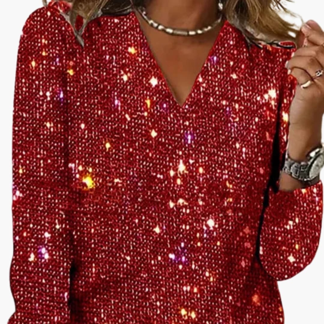 Women's Sweater with V-Neck and Textured Surface - Seldom Seen Styles