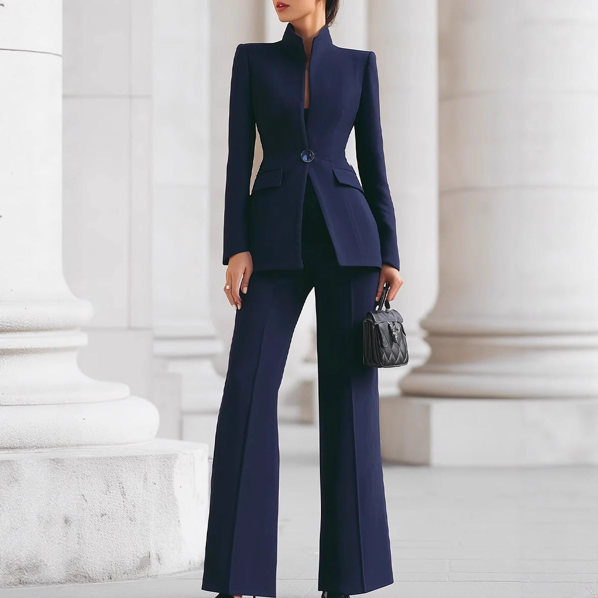 Women's Tailored Pants Suit Elegant Blazer and Wide Leg Trousers Two Piece Set Business Professional Office Outfit - Seldom Seen Styles