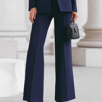 Women's Tailored Pants Suit Elegant Blazer and Wide Leg Trousers Two Piece Set Business Professional Office Outfit
