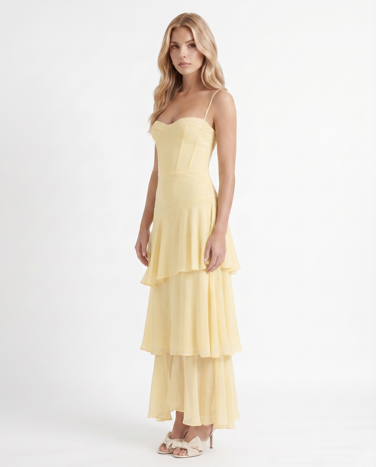 Women's Tiered Maxi Dress Flowy Layered Skirt Boho Summer Beach Vacation Wedding Guest Sundress | Sunny Tier - Seldom Seen Styles