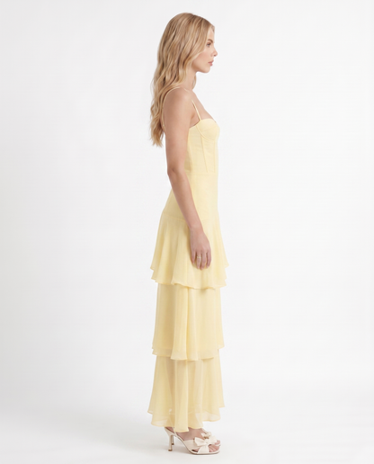 Women's Tiered Maxi Dress Flowy Layered Skirt Boho Summer Beach Vacation Wedding Guest Sundress | Sunny Tier