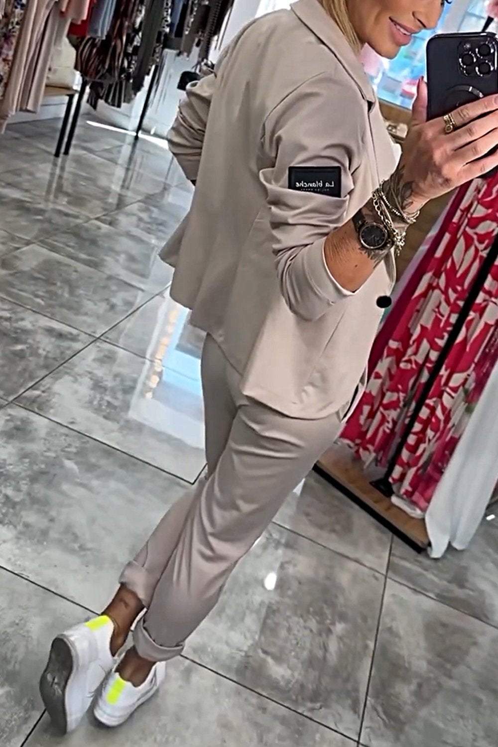 Women's Top Jacket & Elastic Pants Two-piece Set - Seldom Seen Styles