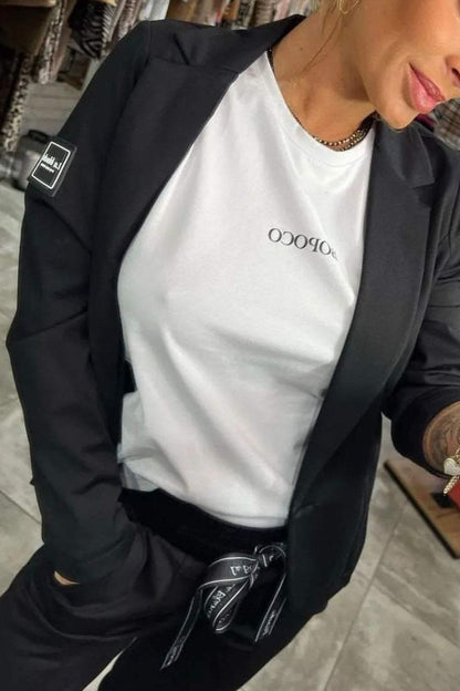 Damen-Jacke und elastische Hose Zweiteiler
