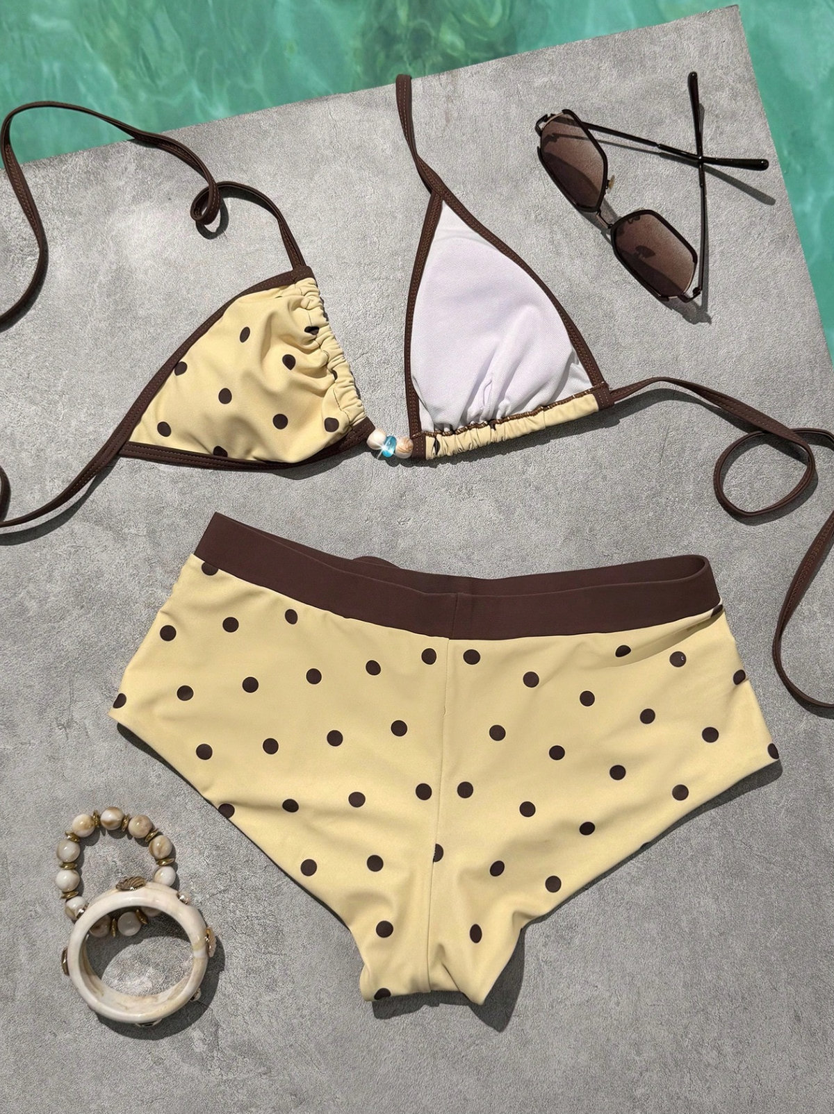 Women's Triangle Top Boy Shorts Bikini Set Full Coverage Retro Swimsuit Beach Vacation Pool Summer Bathing Suit - Seldom Seen Styles