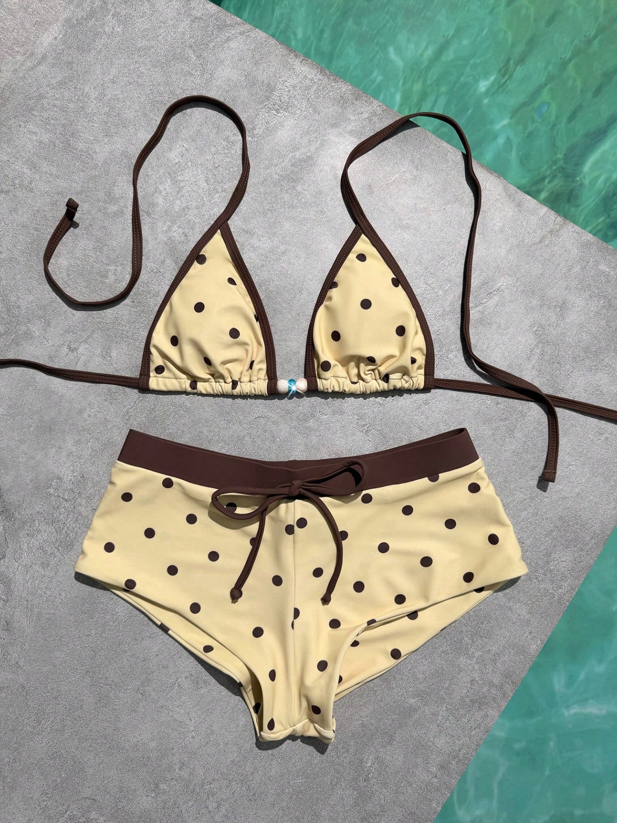 Women's Triangle Top Boy Shorts Bikini Set Full Coverage Retro Swimsuit Beach Vacation Pool Summer Bathing Suit - Seldom Seen Styles