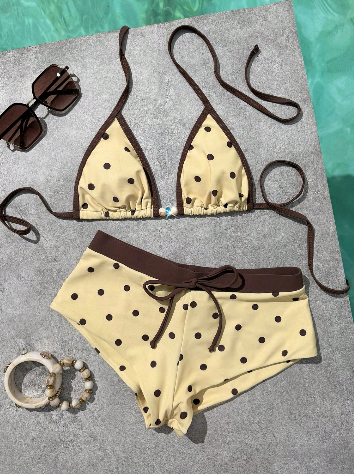 Women's Triangle Top Boy Shorts Bikini Set Full Coverage Retro Swimsuit Beach Vacation Pool Summer Bathing Suit - Seldom Seen Styles