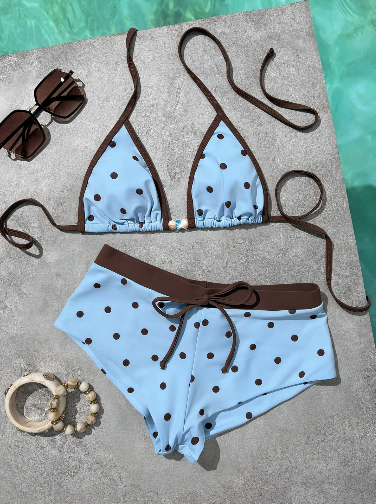 Women's Triangle Top Boy Shorts Bikini Set Full Coverage Retro Swimsuit Beach Vacation Pool Summer Bathing Suit - Seldom Seen Styles