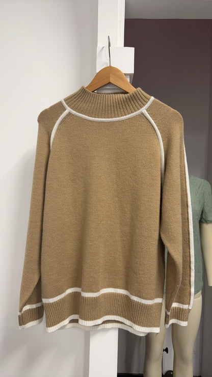 Rollkragenpullover für Damen, langärmelig, Farbblock-Strick, lässig, dick, warm, Herbst 2025, Pullover, Top, trendige Outfits 
