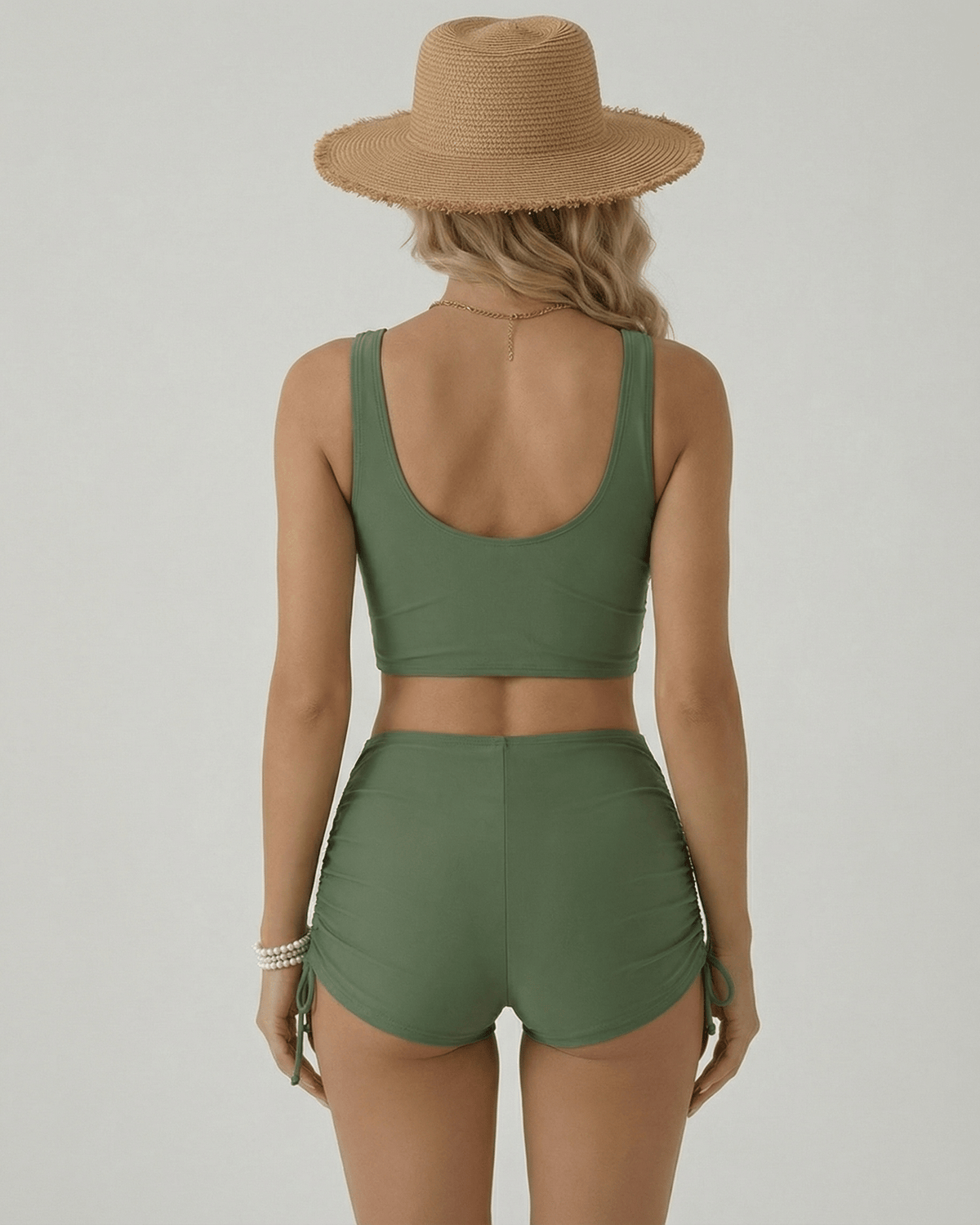 Women's Two Piece Swimsuit Wrap Crop Top High Waist - Seldom Seen Styles