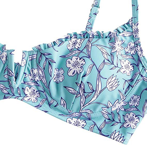 Women's Underwire Bikini Floral High Cut Bikini Set V-Wired Two Piece Swimsuit Bathing Suit - Seldom Seen Styles