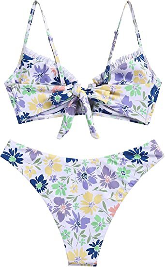 Women's Underwire Bikini Floral High Cut Bikini Set V-Wired Two Piece Swimsuit Bathing Suit - Seldom Seen Styles
