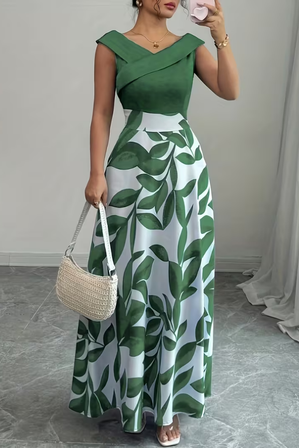 Women's V-Neck Floral A-Line Maxi Dress with Pockets | Casual Summer - Seldom Seen Styles