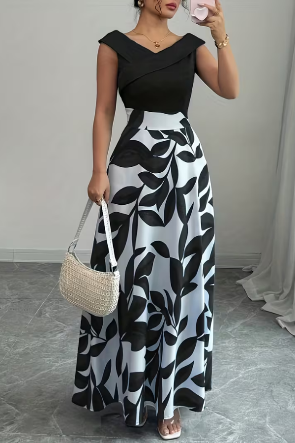 Women's V-Neck Floral A-Line Maxi Dress with Pockets | Casual Summer - Seldom Seen Styles