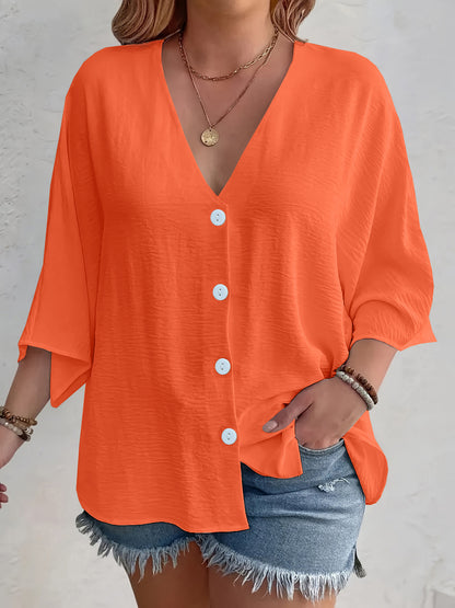 Women's V-Neck Ice Silk Cardigan Long Sleeve Button Solid Color Casual Vacation Outfit