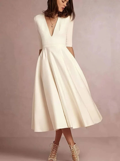 Elegantes V-Ausschnitt-Kleid für Damen