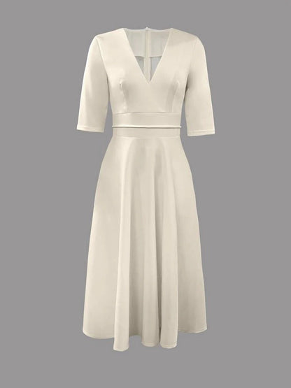 Elegantes V-Ausschnitt-Kleid für Damen