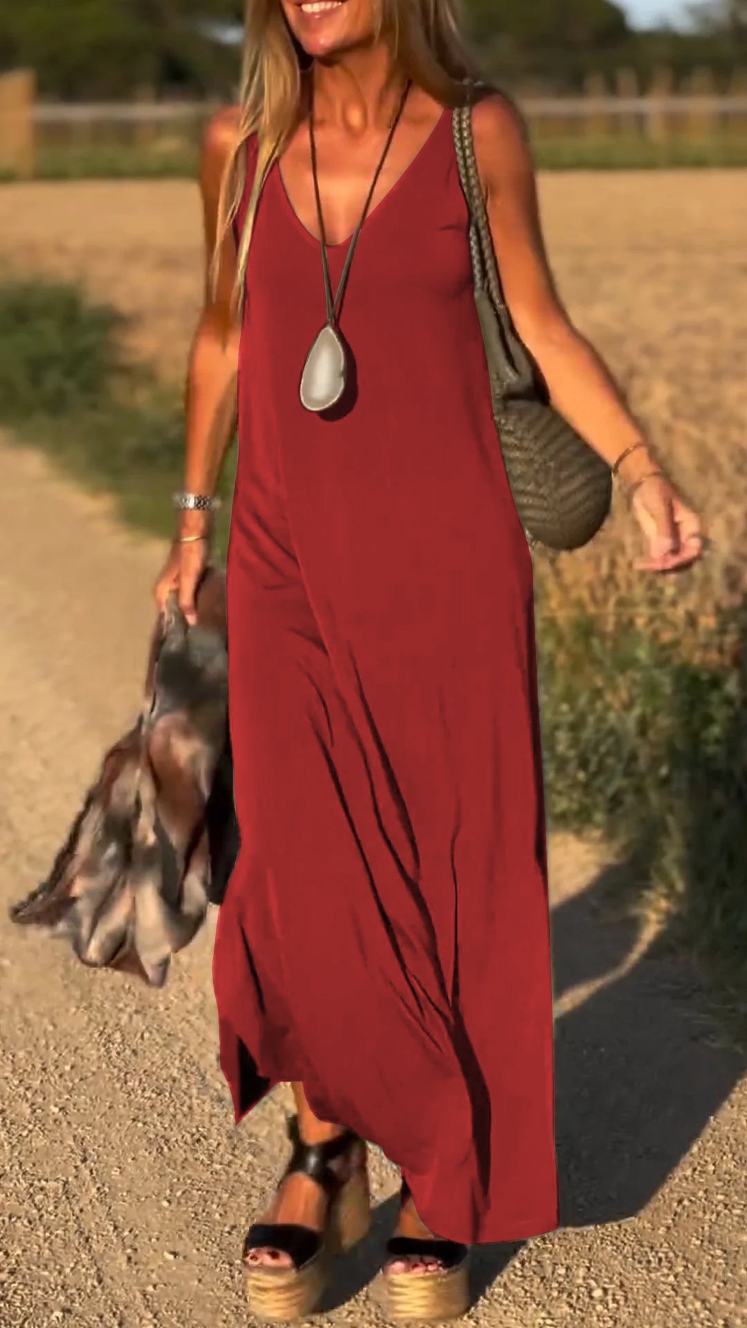 Women's V-neck Sleeveless Casual Dress - Seldom Seen Styles