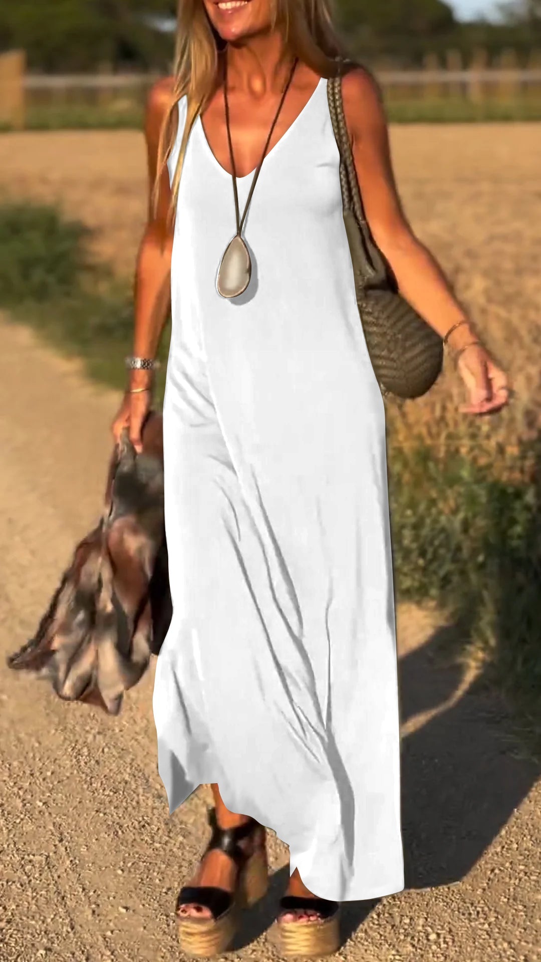 Women's V-neck Sleeveless Casual Dress - Seldom Seen Styles